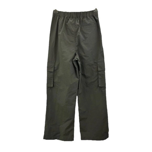WILO The Label Anthropologie Nylon Cargo Pants Womens XS Baggy Parachute Green - Picture 2 of 6